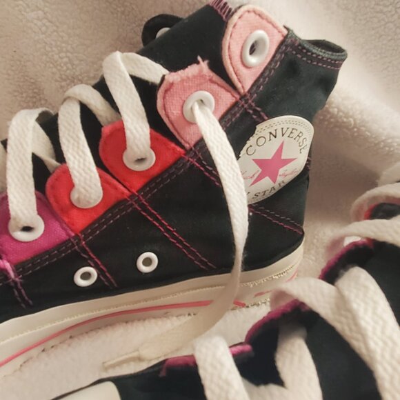 Converse Chuck Taylor High Top Women 8 Black, purple and pink - Picture 11 of 12
